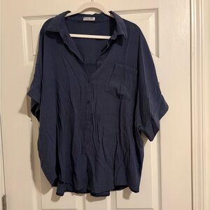 Navy Blue Button-Up Shirt